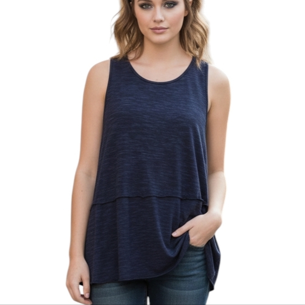 Aritzia Wilfred Babydoll Tank Y2K Fairy Layered Blue Womens Large